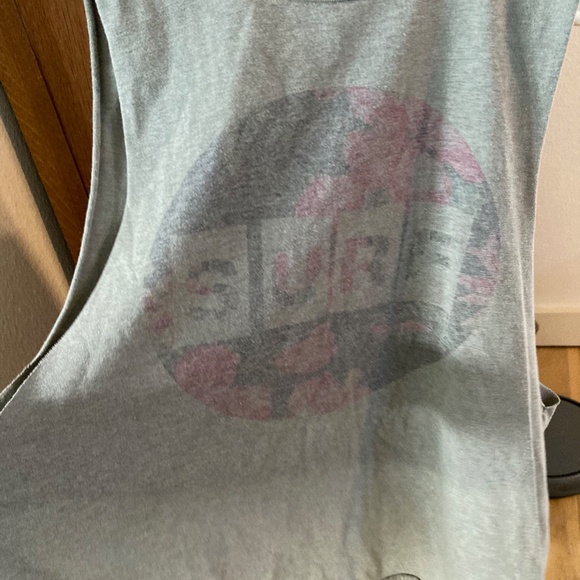 Rip Curl Gray Muscle Tee with Pink Floral Design - Picture 6 of 7